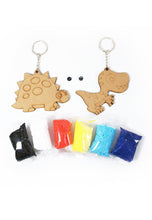 Load image into Gallery viewer, FOAM CLAY 2 IN 1 DINOSOUR KEYCHAIN KIT
