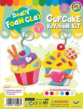 Load image into Gallery viewer, FOAM CLAY 2 IN 1 CUPCAKE KEYCHAIN KIT