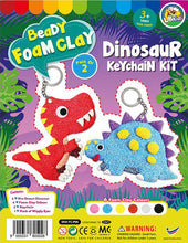 Load image into Gallery viewer, FOAM CLAY 2 IN 1 DINOSOUR KEYCHAIN KIT