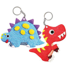 Load image into Gallery viewer, FOAM CLAY 2 IN 1 DINOSOUR KEYCHAIN KIT
