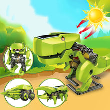 Load image into Gallery viewer, 4 In 1 Funny Transformation Solar Robot/Dinosaur/Drill/Insert DIY Assembled Toy
