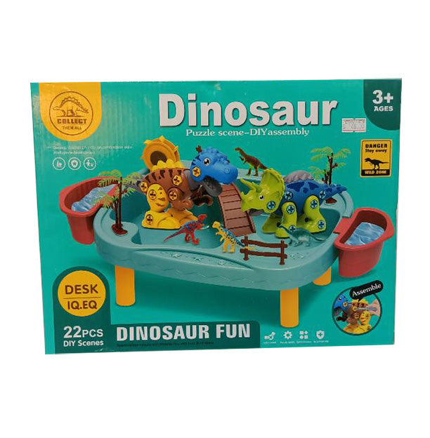 Dino Dinosaur Puzzle Scene DIY Assembly Desk IQ EQ Fun Toy 22pcs