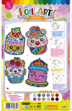 Load image into Gallery viewer, Foil Art 4-in-1 Cupcake Board Kit - Kitten, Unicorn, Strawberry, Bear

