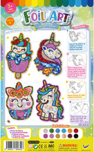 Load image into Gallery viewer, Foil Art 4-in-1 Unicorn Board Kit - Happy, Stars, Cupcake, Popsicle
