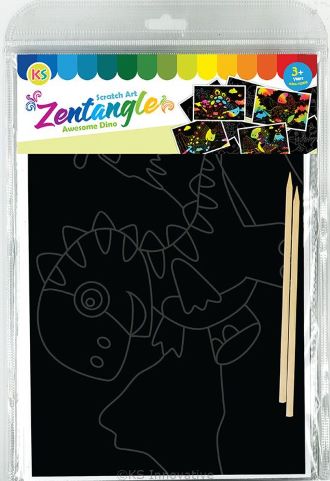 Tangle Scratch Art - Awesome Dino Kit